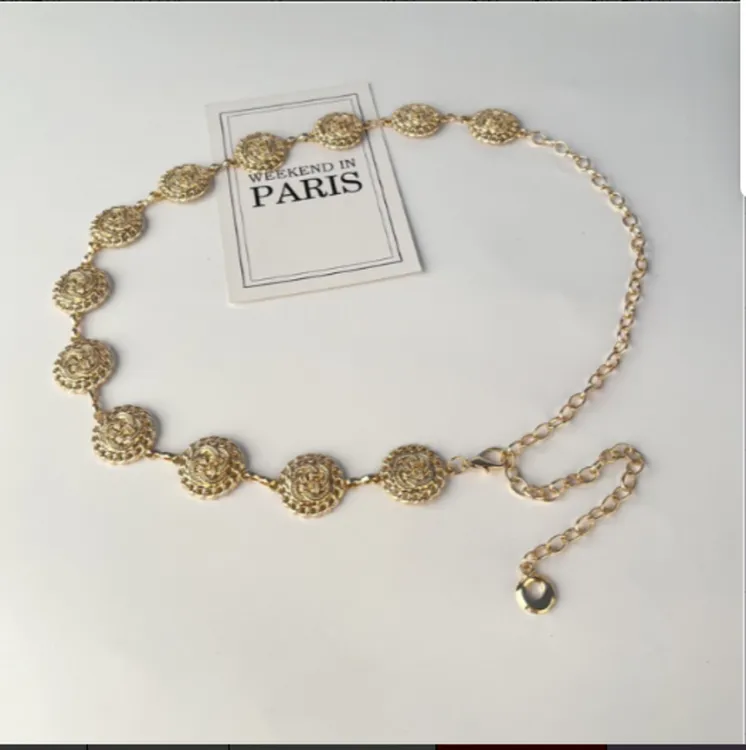 【大晶定制】金色气质金属合金优雅加长修身收腰腰链