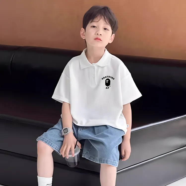 纯棉2025年款衣服儿童服装男童T恤短袖夏装宝宝小孩polo潮牌童装