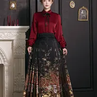 揽风华【灯花】原创汉服衬衫秋冬冬季立领明制日常织金仿妆花马面裙
