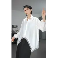 鑫鑫2025秋季新款拼接蕾丝设计小众炸街高级感女装百搭衬衫1815