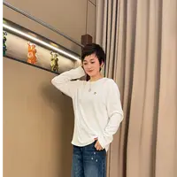 妮子严选新款秋季打底简约女圆领长袖上衣6612