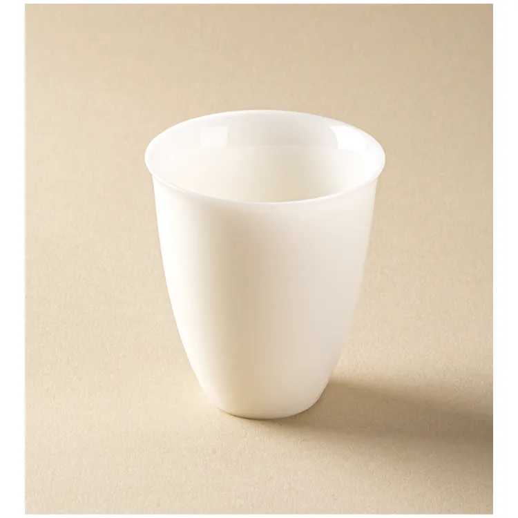 冰种玉瓷陶瓷茶杯主人杯羊脂玉品茗杯单杯功夫茶具高端白瓷泡茶杯