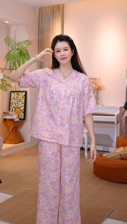 【纯棉】2025夏款女士舒适纯棉睡衣短袖家居服薄款AYR