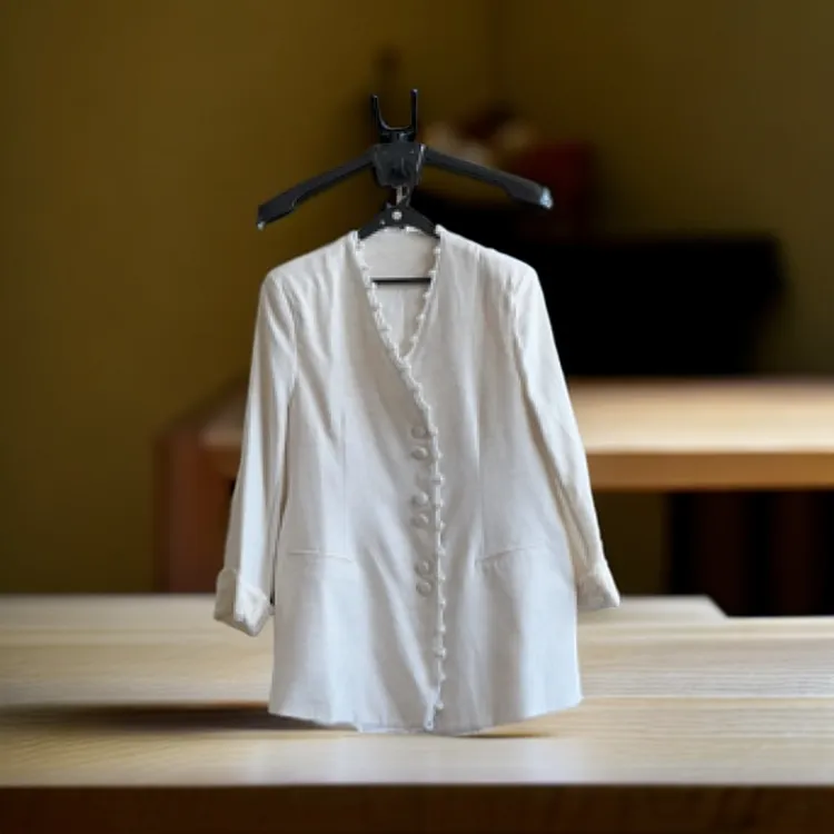 气质流苏设计小香风西装外套无领宽松休闲百搭正肩西服