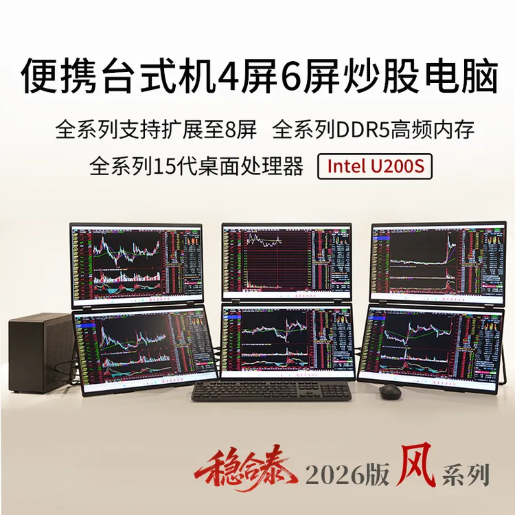 稳合泰风系列4屏六屏便携迷你主机炒股电脑股票外汇期货交易员