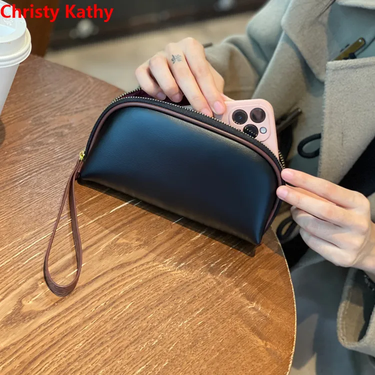 ChristyKathy女包钱包手拿包纯牛皮大容量手机包新款真皮手拎钱包