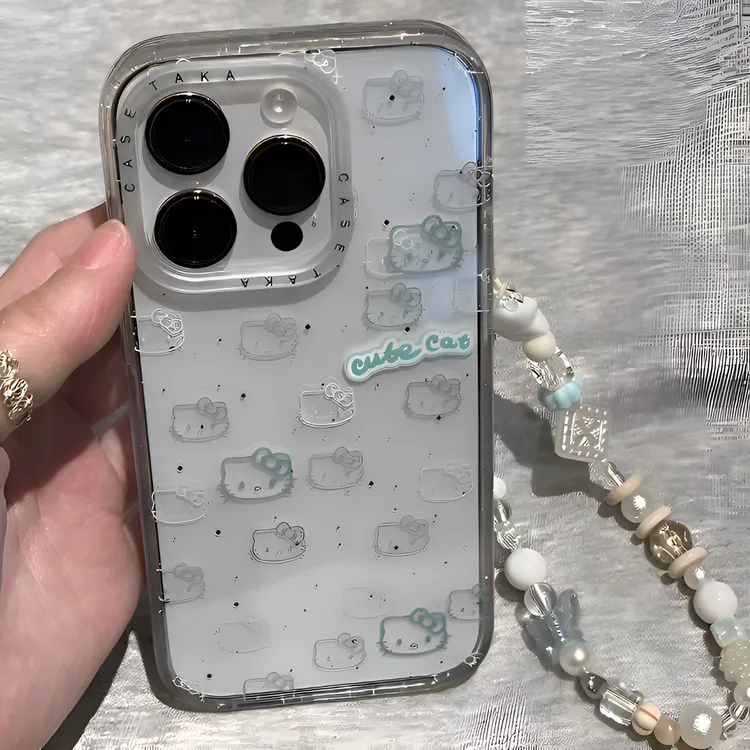 蓝色kitty酱适用苹果16手机壳iphone15亮面14promax新13p防摔创意