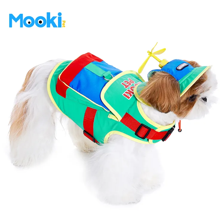 mookipet狗狗帽子夏季小型犬约克夏比熊露耳朵遮阳防晒渔夫帽可爱