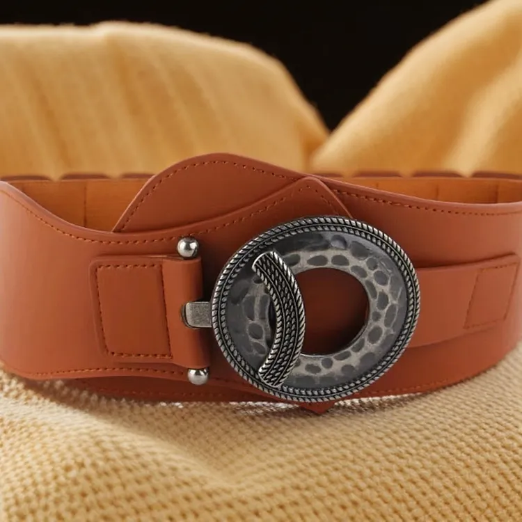 裤腰带皮带时尚百搭真皮编织棕色牛皮高档休闲女士黑色复古镂空