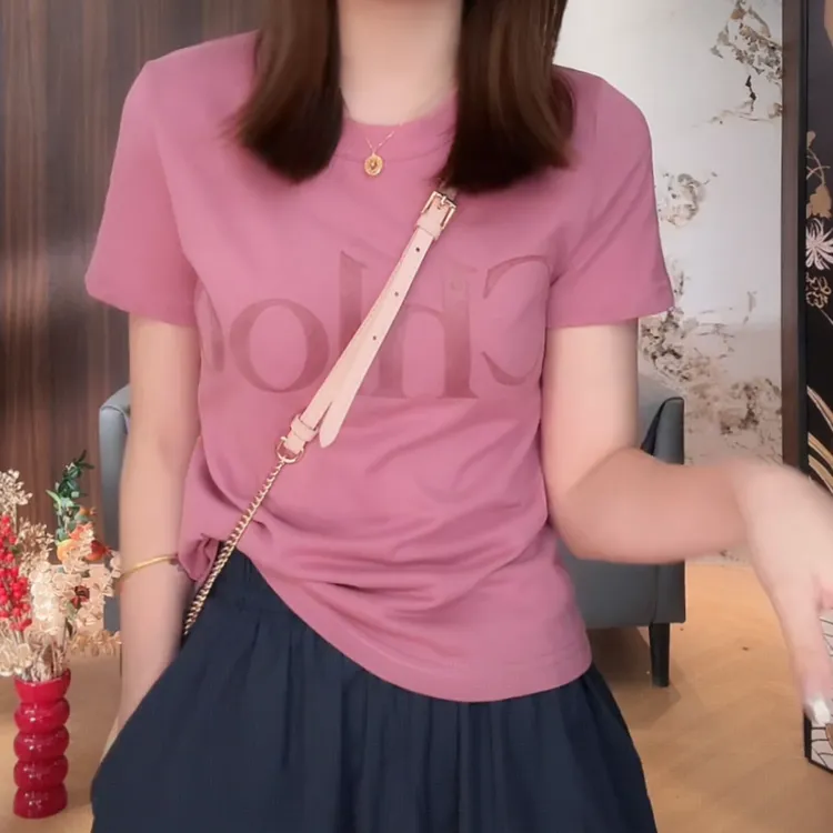 设计感时尚百搭显瘦短袖T恤女2025夏季新款韩版圆领套头通勤上衣