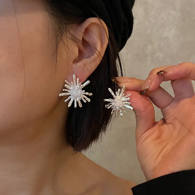 合金耳饰 ins风高级感闪钻小众设计感耳钉轻奢气质简约百搭耳饰