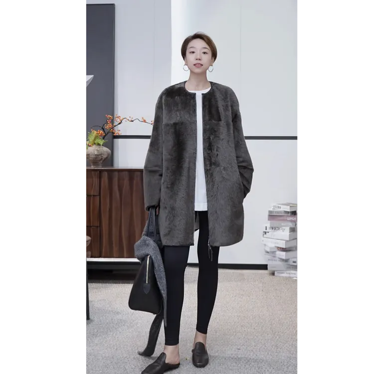 【黑巴克玫瑰】士耳其進口直毛拉贡轻盈奢暖拉链外套25330039