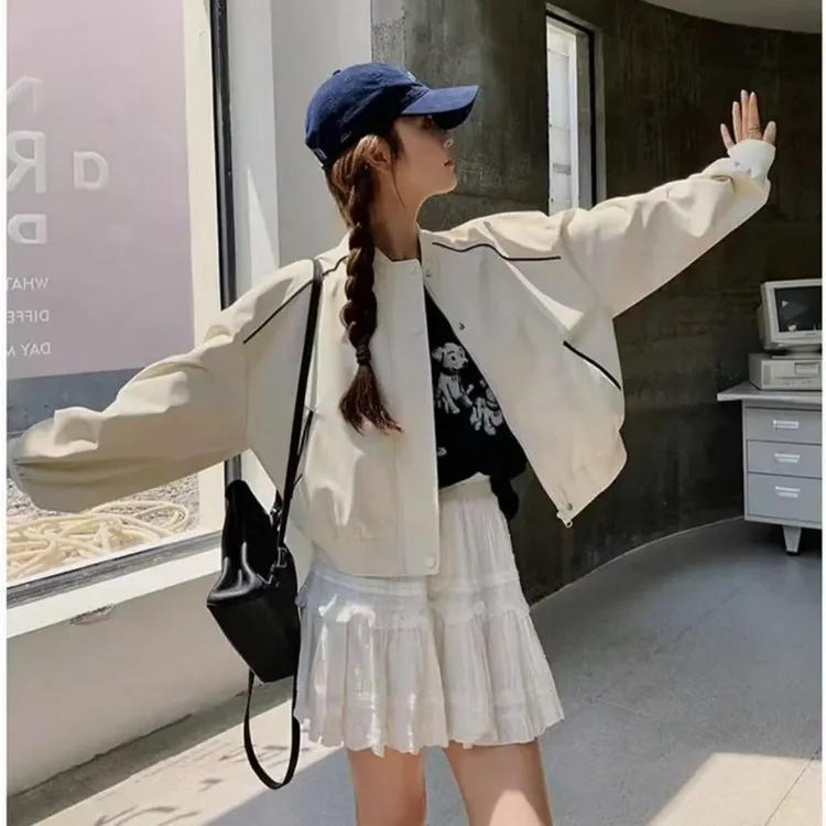 慵懒风设计感韩系棒球服外套女春秋休闲洋气短款学生春秋百搭