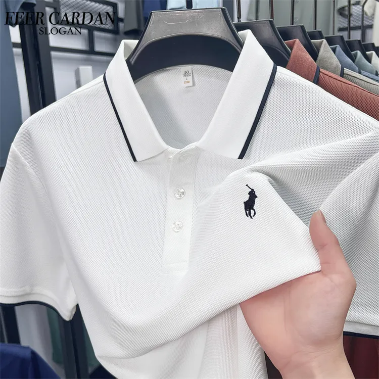 FEERCARDAN/斐尔卡丹男士2025夏季新款色彩包边翻领休闲POLO衫