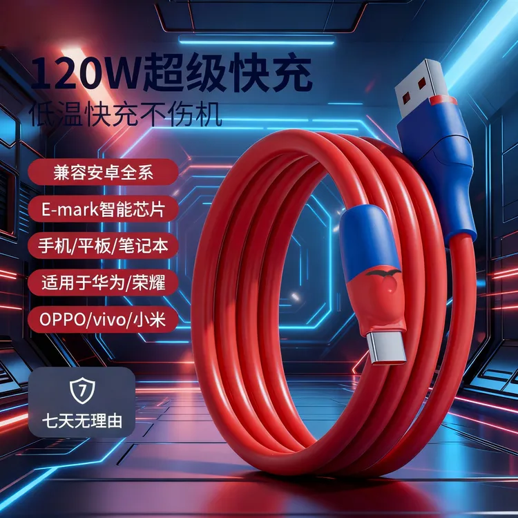 适用OPPO荣耀vivo华为6A闪充充电线Type-C数据线快充全兼容数据线商品图