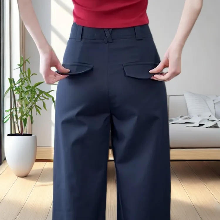 天丝棉阔腿裤小窄女夏季薄款新款高腰垂感宽松直筒长裤休闲西装裤