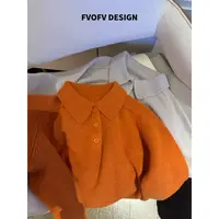 FVOFV【简爱POLO】厚实保暖！时尚彩点纱POLO翻领绵羊毛毛衣YK0001