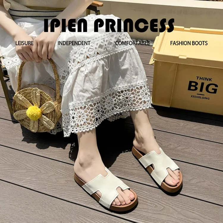 法式软平底女式外穿勃肯拖鞋2025新款夏女凉鞋时尚一字韩版凉拖女