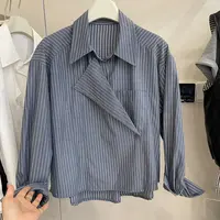 1348黑色POLO领衬衫女轻奢高级感秋装新款爆款巨好看衬衣法式上衣