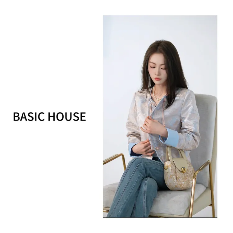 BasicHouse/百家好新中式设计感轻奢国风女士外套