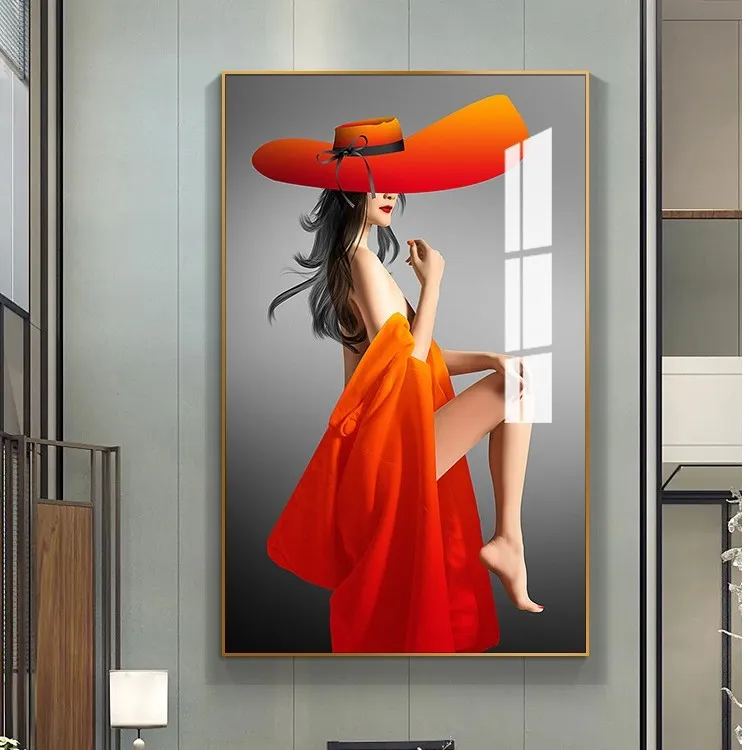 带灯玄关画《魅力女神》【多款画面选择】LED灯画简约镶钻晶瓷画