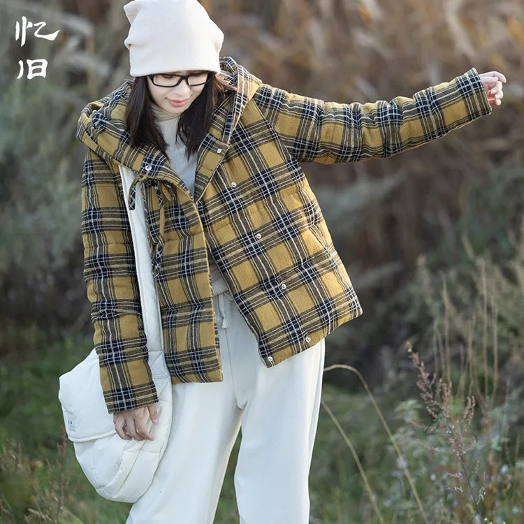 【梦旅人】复古加厚短款保暖羽绒服女冬季新款连帽时尚保暖外套