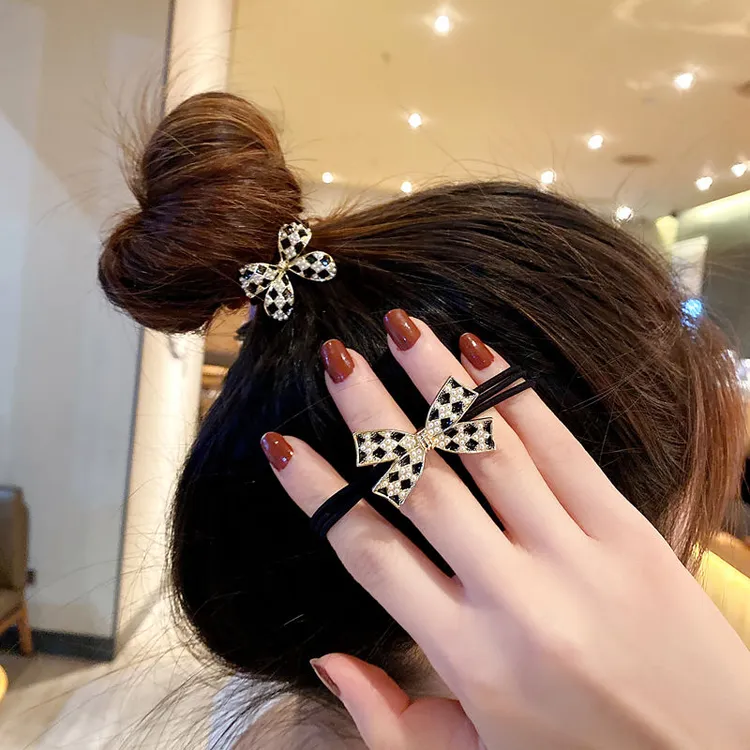 新款头饰ZZ蝴蝶头绳扎头发圈马尾丸子头精致发饰皮筋ins发绳简约