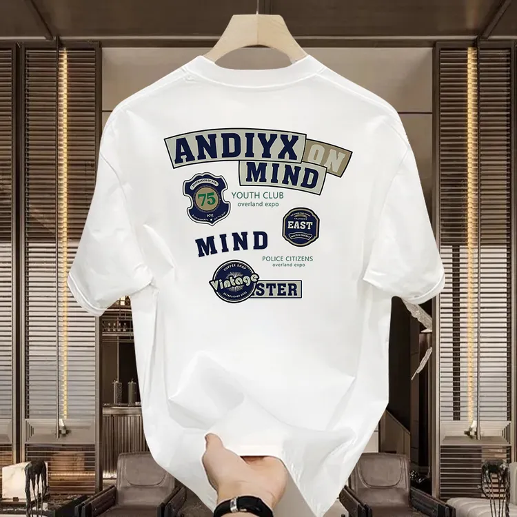 雷顿卡斯美式痞帅重磅短袖T恤青年男女百搭款夏季ins潮牌圆领上衣