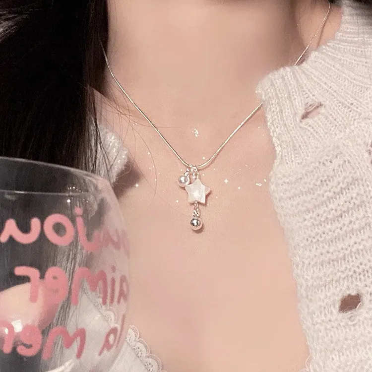 合金项链 温柔法式星星设计感吊坠项链新款小众简约气质轻奢精致