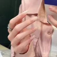 【藕遇】缇觅纯手工光疗美甲穿戴甲夏季藕粉色可拆卸穿戴式美甲贴片