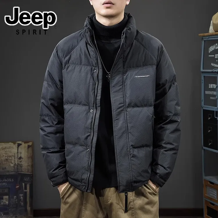 JEEPSPIRIT冬季时尚短款男士羽绒服最新款2025高级感男装爆款