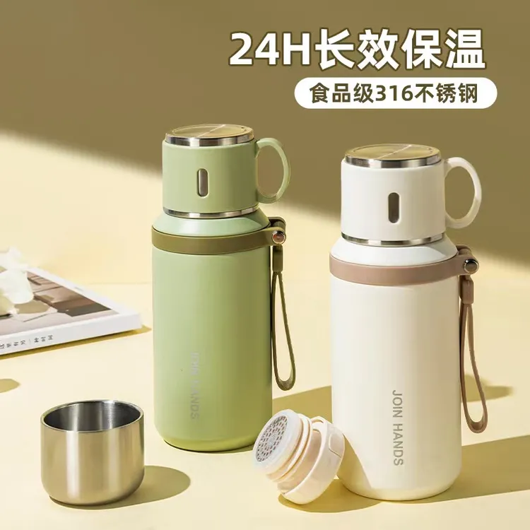 茶水分离泡茶杯大容量家用水杯316不锈钢保温杯学生简约运动水杯S