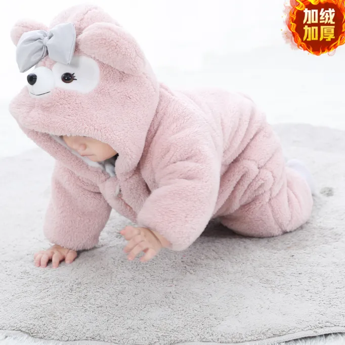 儿童冬装婴儿连体衣加厚秋冬套装棉衣动物爬服男女宝宝外出抱衣服