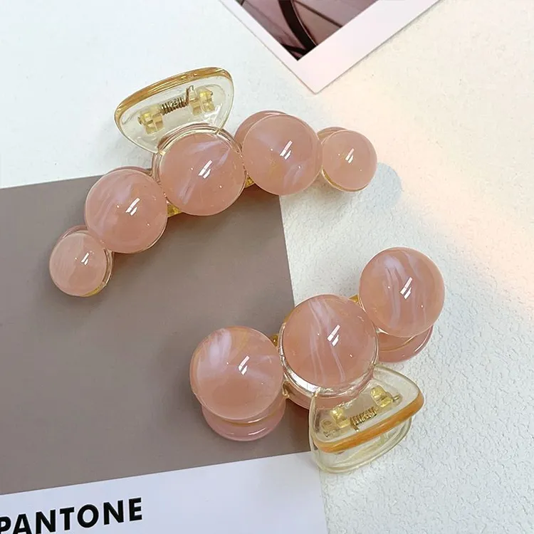 冰透洋气粉色可爱抓夹高级感优雅樱桃小发夹鲨鱼夹夹子头饰网气质