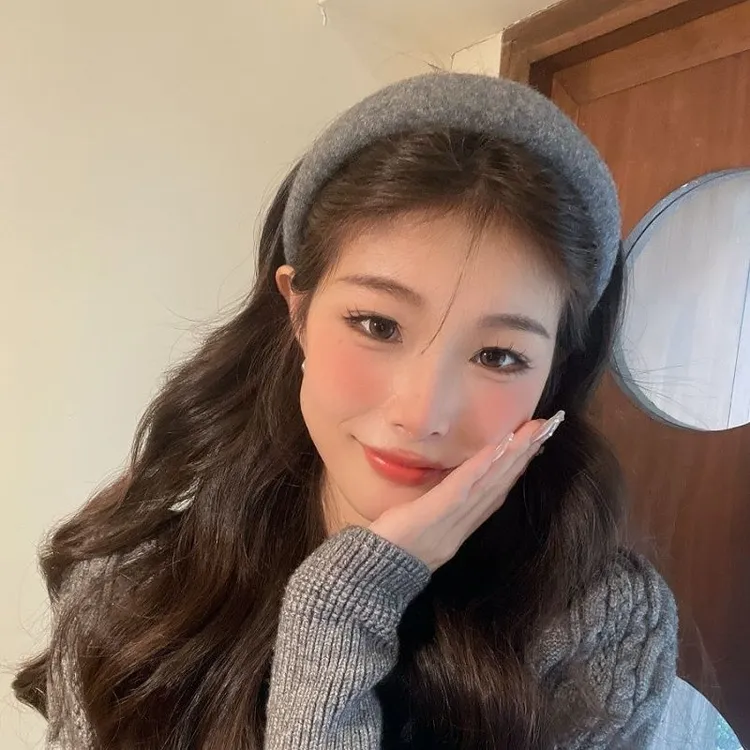 复古毛呢宽边发卡发箍女2024新款秋冬洗脸头箍宿舍外出压发头饰品