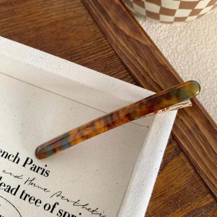 细长醋酸发夹日韩顶夹鸭嘴夹气质边夹简约百搭发卡夹马尾碎发头饰