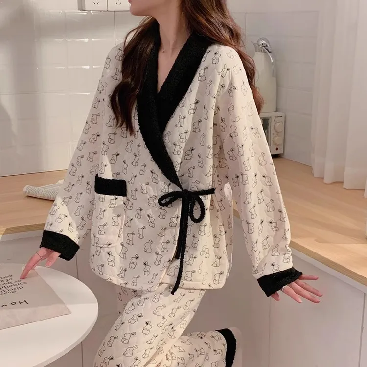 空气棉月子服秋冬产妇待产和服产后哺乳孕妇睡衣孕期专用套装喂奶