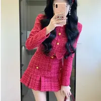 设计感不规则新款小个子复古法式长袖性感女人味高级时尚套装