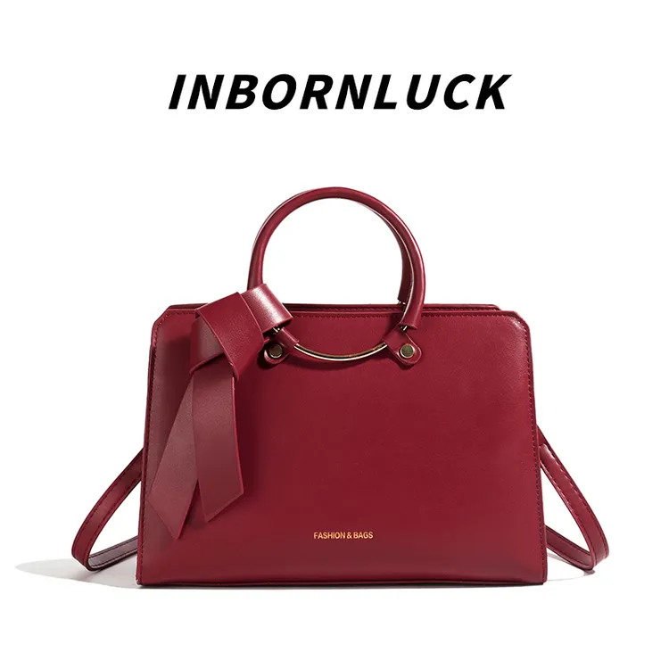 红色轻奢结婚新娘包小众高级感女斜跨包大容量婚包新娘