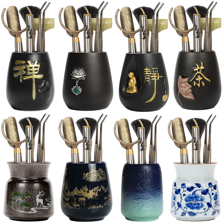 金属茶道六君子不锈钢茶夹子茶刀6君子套装功夫茶具君子六件套