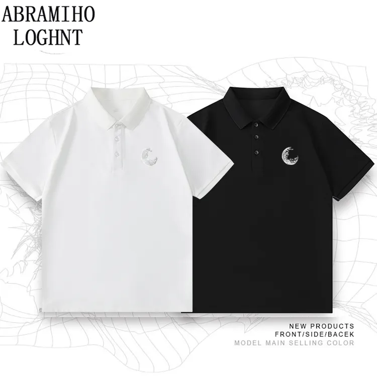 2025潮牌短袖t恤男大码夏季翻领保罗polo衫情侣宽 松休闲上衣ins