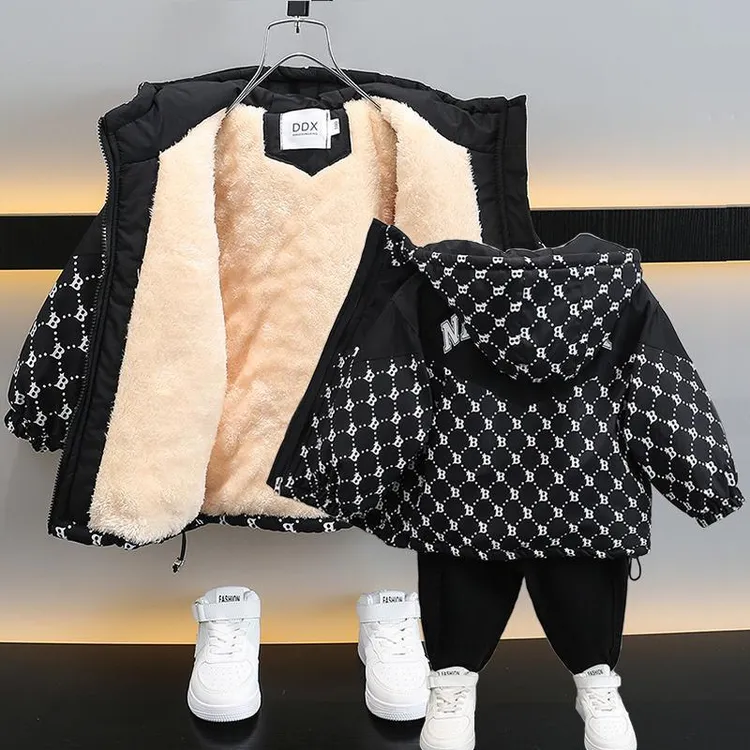 男童秋冬款外套加绒加厚宝宝冬季保暖派克服儿童棉袄防风洋气冬装