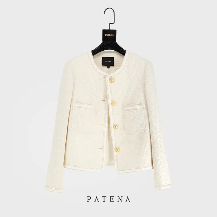  PATENA【铃兰小香】重工编织百搭圆领休闲显瘦粗花呢小香风外套