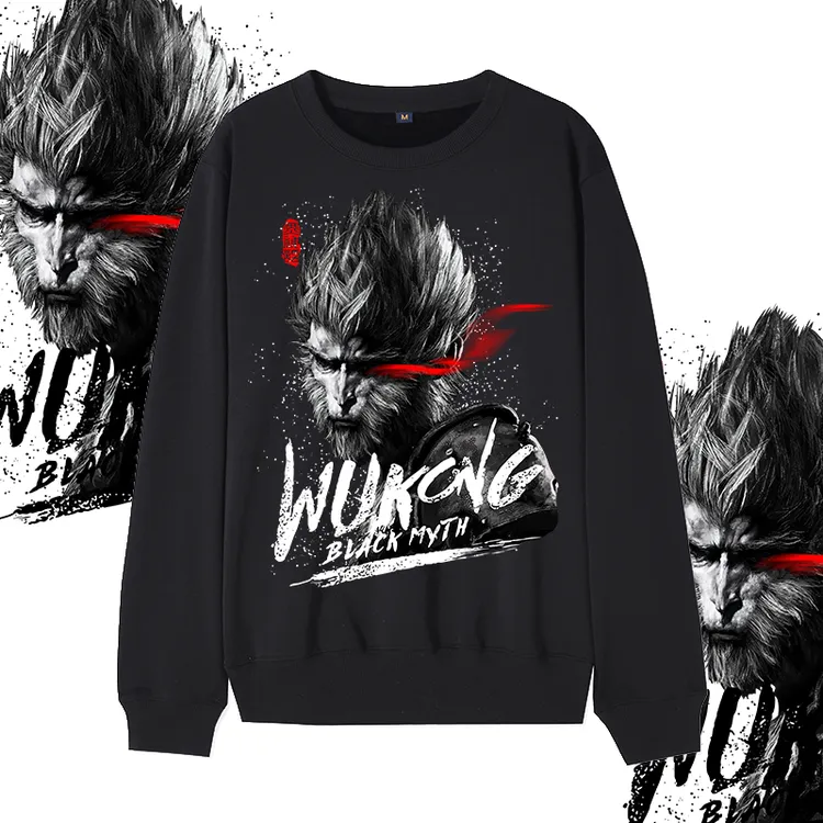 齐天大圣黑神话悟空游戏同款卫衣套头圆领男女宽松衣服秋冬薄款