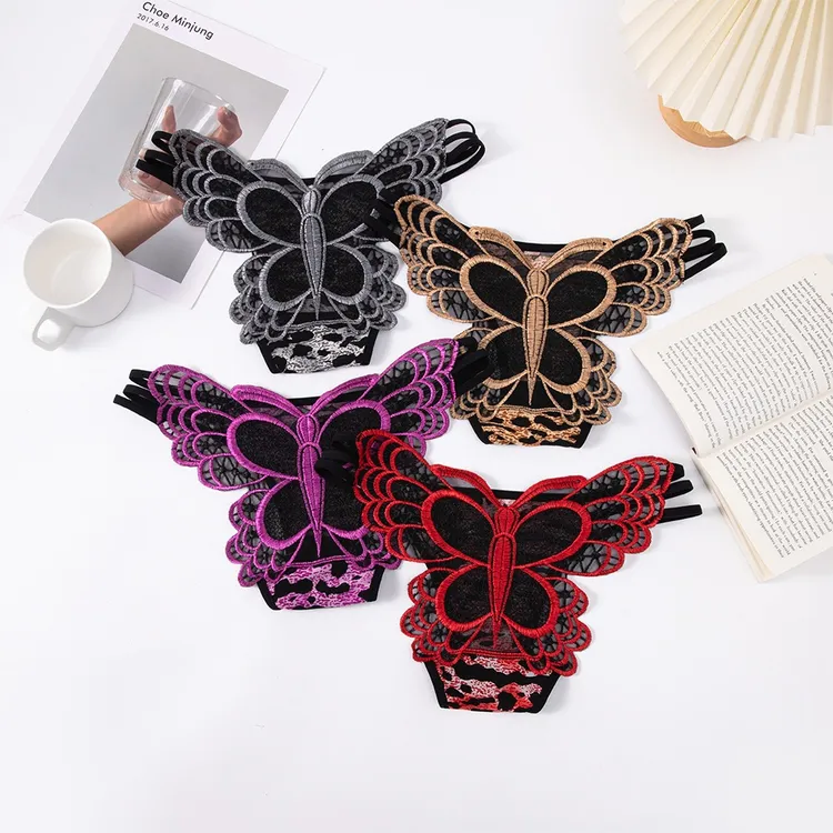 女士大蝴蝶刺绣内裤