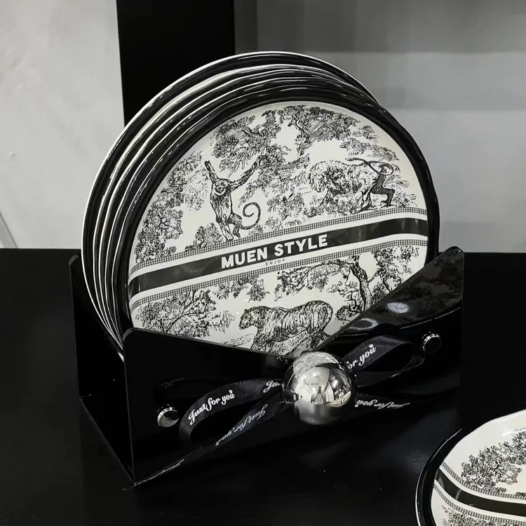 法式陶瓷吐骨碟家用简约骨盘小碟子餐桌吃饭垃圾渣盘骨头碟盘子