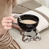 高级陶瓷杯子家用水杯ins办公室早餐杯高颜值女生咖啡杯燕麦杯