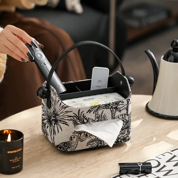 法式可旋转纸巾盒客厅轻奢高档纸抽盒桌面多功能创意茶几收纳盒