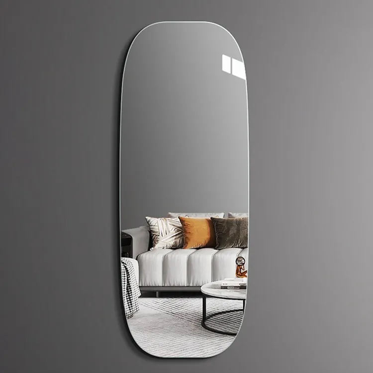 无框异形穿衣镜全身镜子防爆家用粘贴墙壁挂试衣镜潮流风试衣镜子