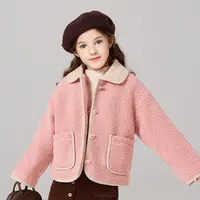 笛莎女童翻领毛绒外套秋冬季新款儿童韩版时尚保暖外套-832457301